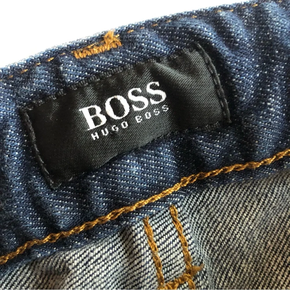 BOSS Hugo Blue Jeans Boss Men’s Size 36 Denim Pants Classic-Fit Straight-Leg